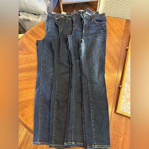 Madewell & Jcrew 4 pairs skinny mid to high rise jeans